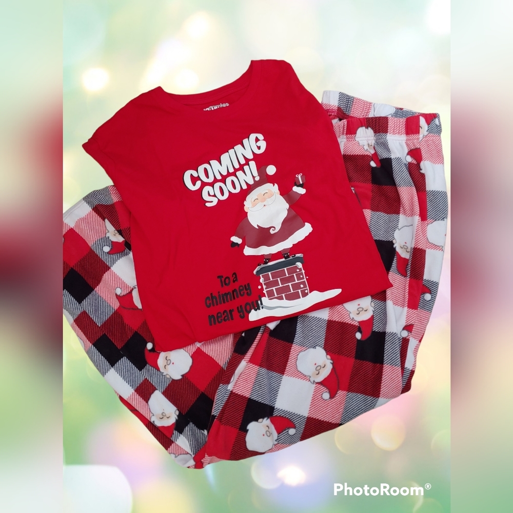 Santa Christmas 2pc fleece pajama set men 2XLT